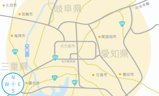 当社の対応エリアです